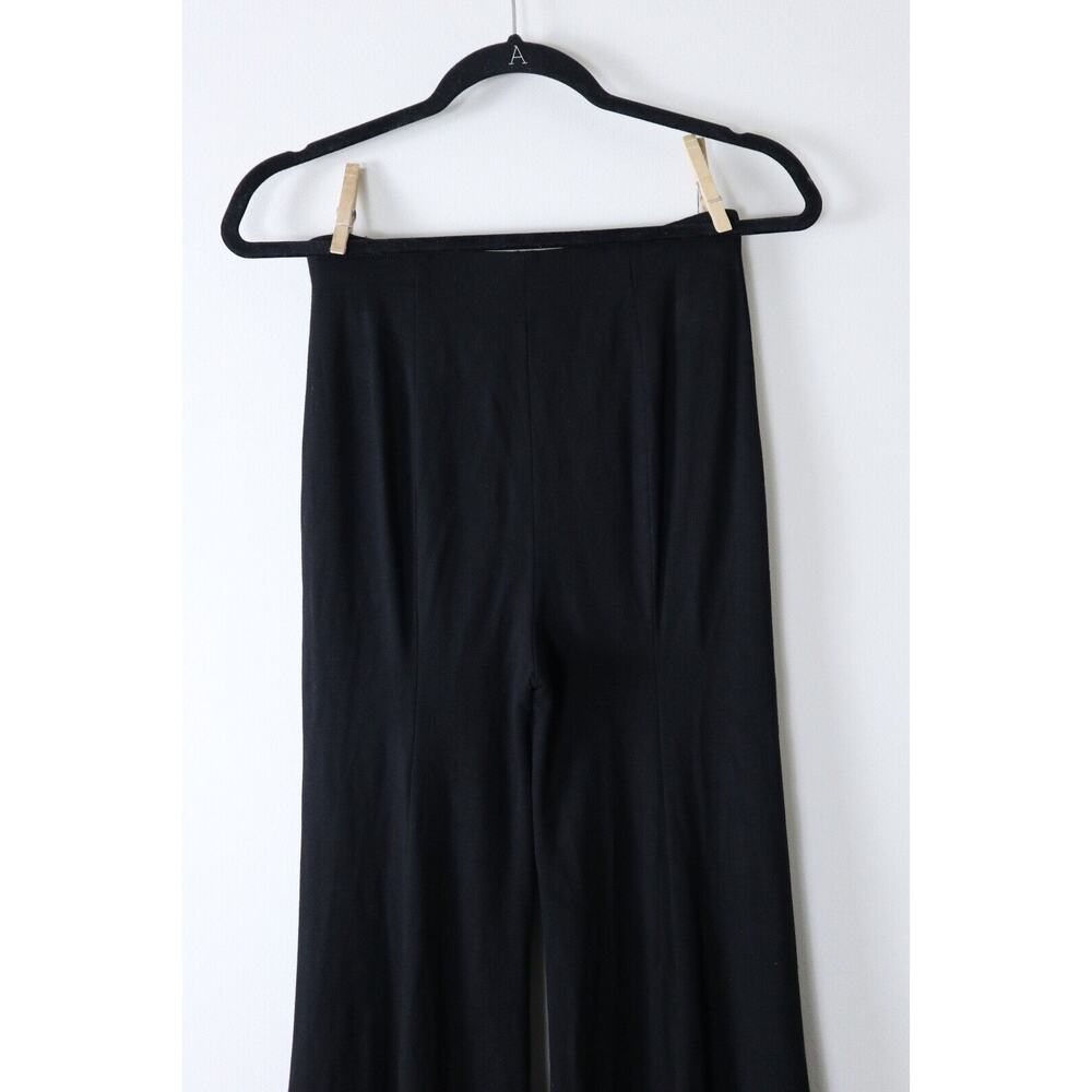 Rosetta Getty Size S Jersey Wide Flare Leg Pants Pull On Black Stretch - Picture 7 of 11